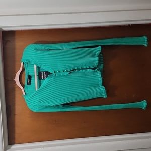 Rebdolls "Better Than Ever" Long Sleeve Ruffled Buttoned Up Crop Top 